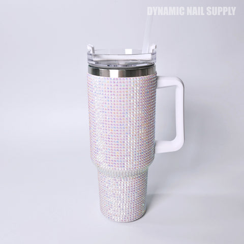 (White Rhinestone) Stainless Steel Tumbler (40oz)