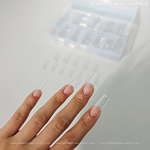 Medium Square Nail Tips (Not C-Curve) - Medium Size Long Straight Shape