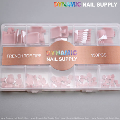 French Toe Tips - Shade 3 - Full Cover Nail Tip Box - 150pcs
