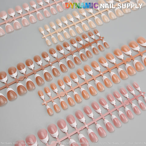 Professional Press On French Tips Full Cover Nail Tip Box - 5 Nude Shades for All Skin Tone