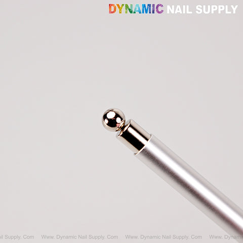 A close-up of the Silver Dual Head Strong Cat Eye Magnet Nail Art Tool with ball tip, shown on a white background.