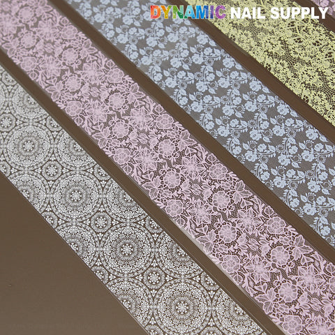 Pink, blue, white, and yellow mixed nail foils offer endless options for unique and elegant nail art designs.