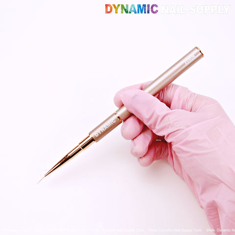 DYNAMIC Nail Art Dual Head Multi-use Metallic Color Brush - Liner, Builder, Ombre, 3D, Detail Brush