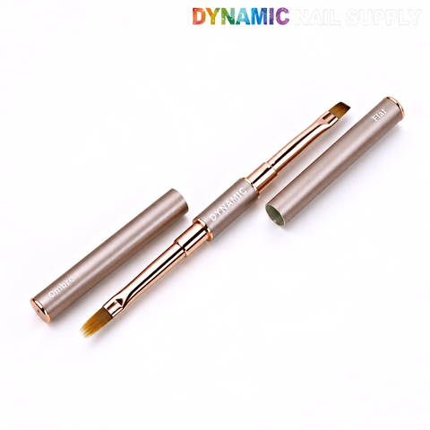 DYNAMIC Nail Art Dual Head Multi-use Metallic Color Brush - Liner, Builder, Ombre, 3D, Detail Brush