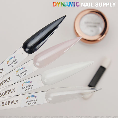 Super Clear Ultra Transparent Chrome Powder for Clean Nails, Gllazed Donut Nails