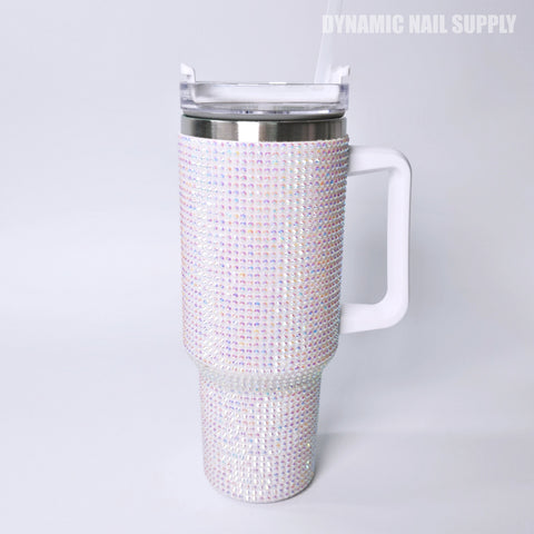(White Rhinestone) Stainless Steel Tumbler (40oz)