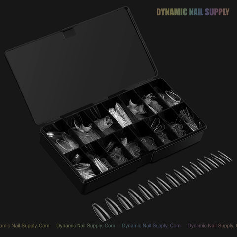 Sculpted Almond (XL) Full Cover Soft-Gel Nail Tips (Black Box)