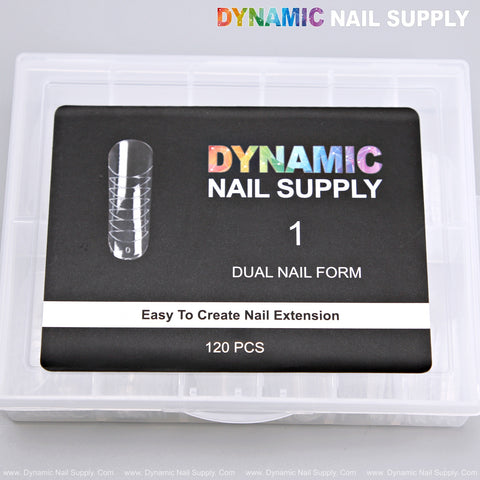 1 - Dual Nail Form Gel Extension Tips - Round - 120pcs