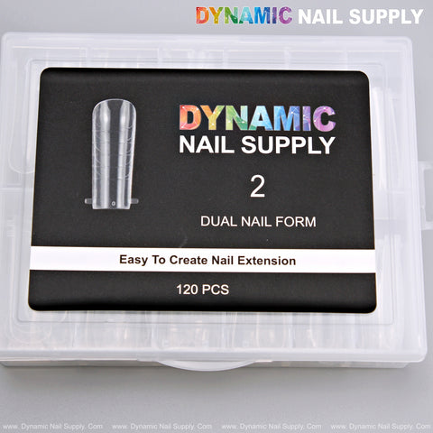 2 - Dual Nail Form Gel Extension Tips - Square - 120pcs
