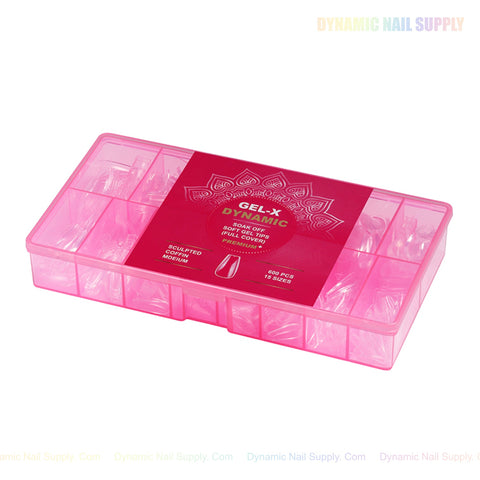 Sculpted Coffin (Medium) Full Cover Soft-Gel Nail Tips (Pink Box)