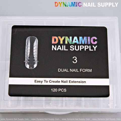 3 - Dual Nail Form Gel Extension Tips - Sculpted Round - 120pcs