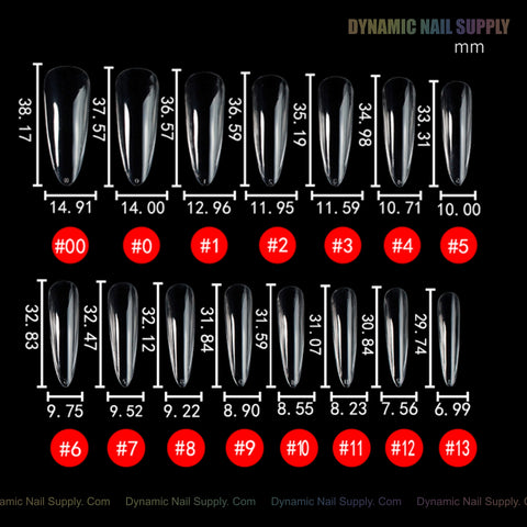 Sculpted Almond (XL) Full Cover Soft-Gel Nail Tips (Black Box)