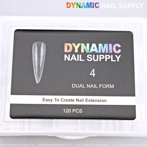 4 - Dual Nail Form Gel Extension Tips - Stiletto - 120pcs