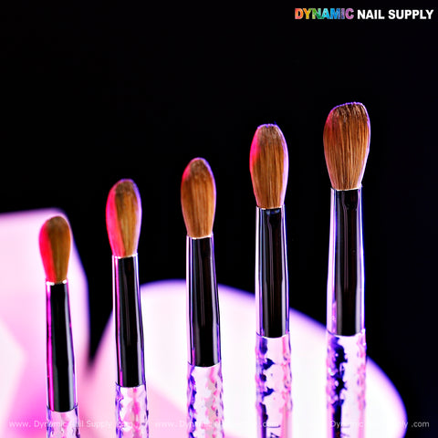 (Clear Handle) Dynamic Pure Kolinsky Hair Brush - (Crimped or Not) for Acrylic Nails Application