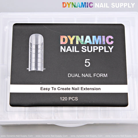 5 - Dual Nail Form Gel Extension Tips - Square - 120pcs