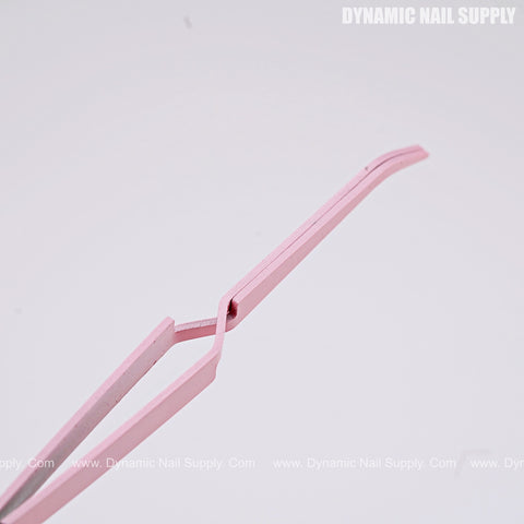 Reverse Cross-Locking Nail Tweezers for Beading Small Charms and Accessories - Curved Pointed Tips - Best for holding components, soldering, hands-free gripping