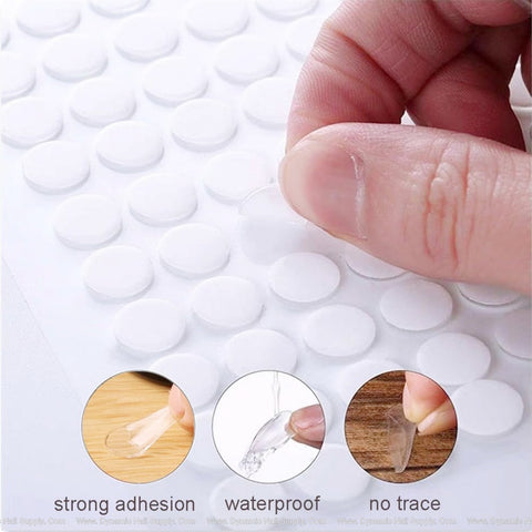 1000 pcs Round Shape Nail Art Adhesive Double Side Clear Tapes for Multi Purposes
