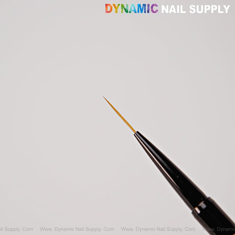 The [Wood and Black] Dual Head Round Brush with 15mm liner is shown against white, DYNAMIC NAIL SUPPLY logo above.