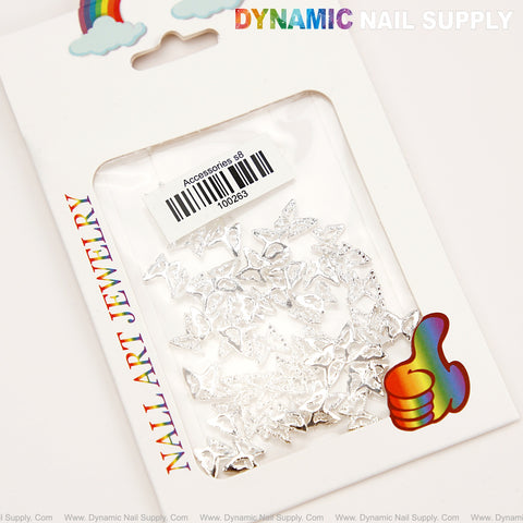 50pcs Light Silver Butterflies Shape Charms for Nails Gems, Nail Art Decorations