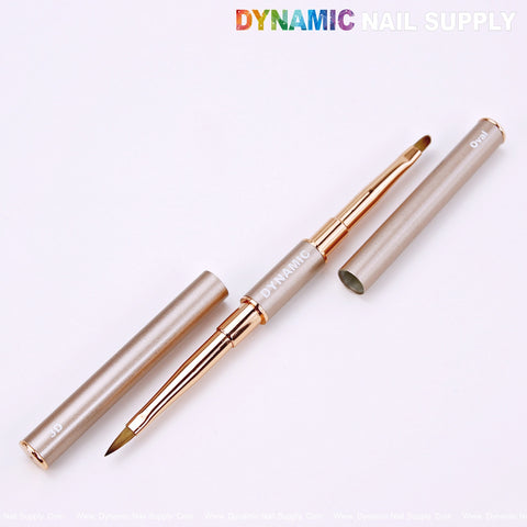 DYNAMIC Nail Art Dual Head Multi-use Metallic Color Brush - Liner, Builder, Ombre, 3D, Detail Brush