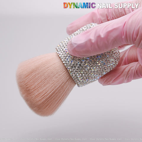 Silver Rhinestone Small Dust Brush for Cleaning Up - Cleaning Tool For Acrylic and Gel Nails