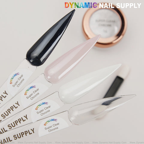 Super Clear Ultra Transparent Chrome Powder for Clean Nails, Gllazed Donut Nails