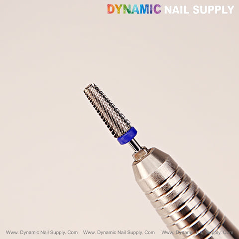 5-in-1 Safety Medium Thin Drill Bit (Silver) with blue ring, upright—best seller for cuticle sealing.