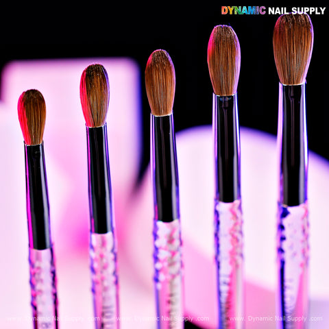 (Clear Handle) Dynamic Pure Kolinsky Hair Brush - (Crimped or Not) for Acrylic Nails Application