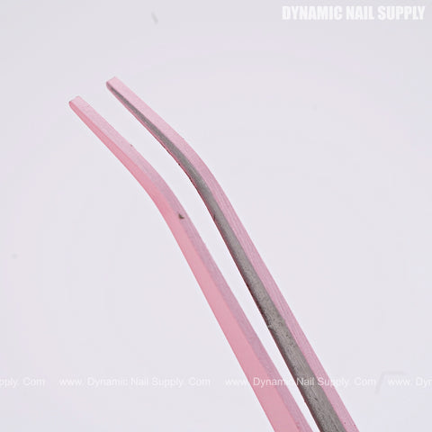 Reverse Cross-Locking Nail Tweezers for Beading Small Charms and Accessories - Curved Pointed Tips - Best for holding components, soldering, hands-free gripping