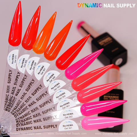 Dynamic No-HEMA Gel Polish - Color 361 to 370 - Pretty Pink & Red Collection