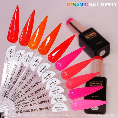 Dynamic No-HEMA Gel Polish - Color 361 to 370 - Pretty Pink & Red Collection