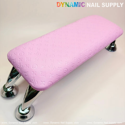 (Pink LV embossed) Manicure Armrest Hand rest with Leather Cushion Pillow (Reposabrazos Para Manicura)