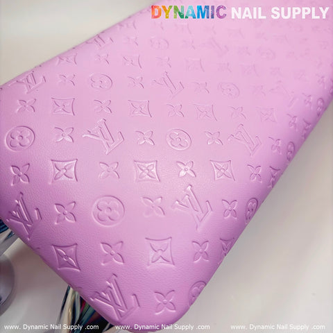 (Pink LV embossed) Manicure Armrest Hand rest with Leather Cushion Pillow (Reposabrazos Para Manicura)
