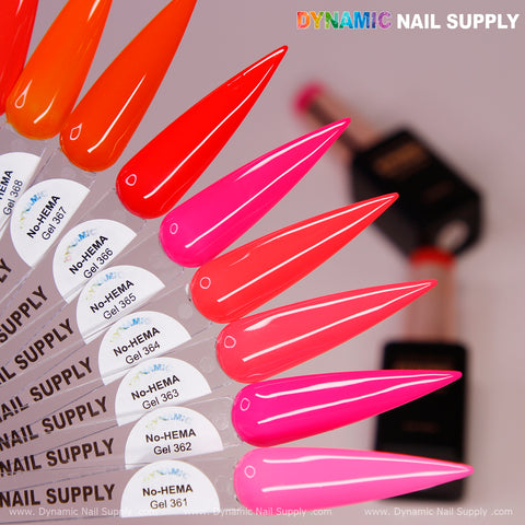 Dynamic No-HEMA Gel Polish - Color 361 to 370 - Pretty Pink & Red Collection