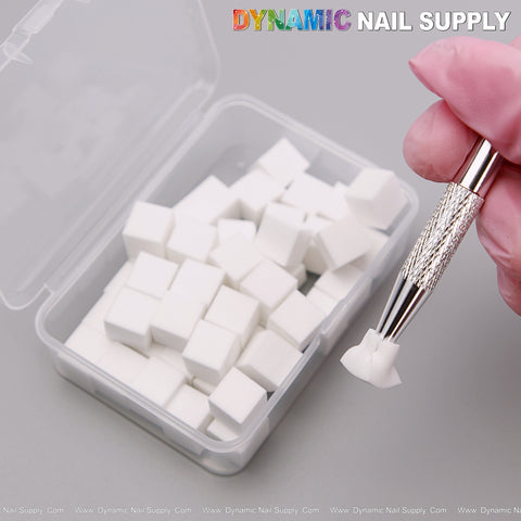 Mini Disposable Nail Sponges for Ombre and Gel Polish Blending with Picker Tool & Storage Box