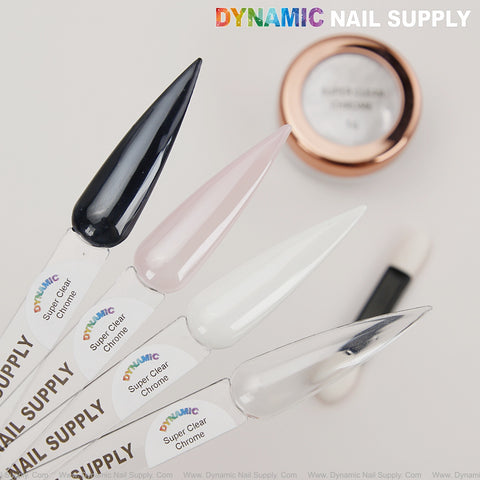 Super Clear Ultra Transparent Chrome Powder for Clean Nails, Gllazed Donut Nails