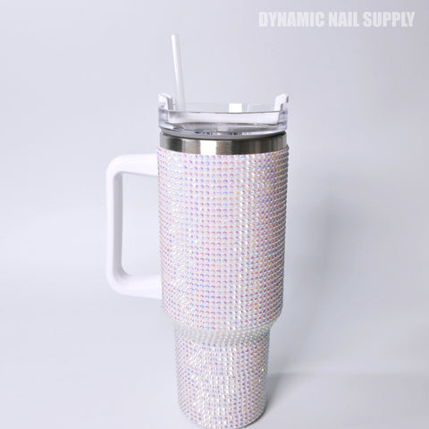 (White Rhinestone) Stainless Steel Tumbler (40oz)