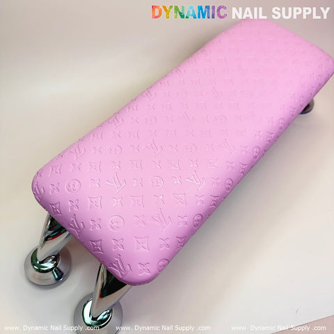 (Pink LV embossed) Manicure Armrest Hand rest with Leather Cushion Pillow (Reposabrazos Para Manicura)