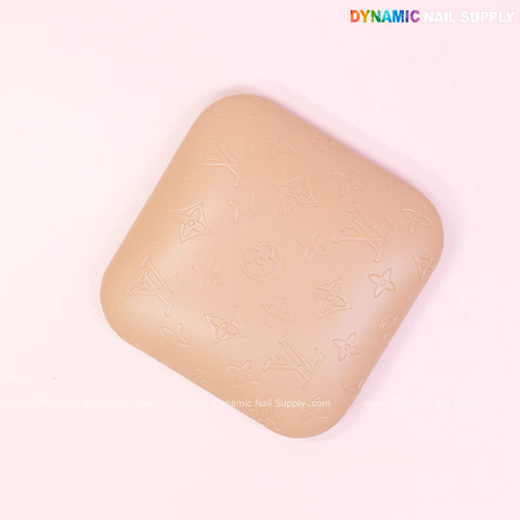 (Sesame Tan LV Engrave - Smooth skin) Elbow Rest Pillow for Nail Tech : Soft Pu Leather, Supportive, Built for Long Hours Usage