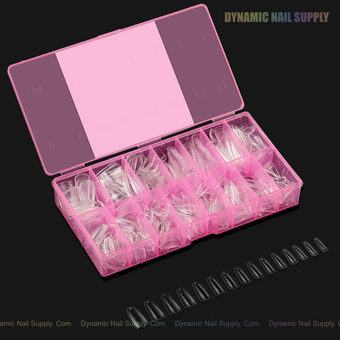 Natural Coffin (Medium) Full Cover Soft-Gel Nail Tips (Pink Box)
