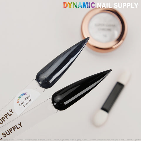 Super Clear Ultra Transparent Chrome Powder for Clean Nails, Gllazed Donut Nails