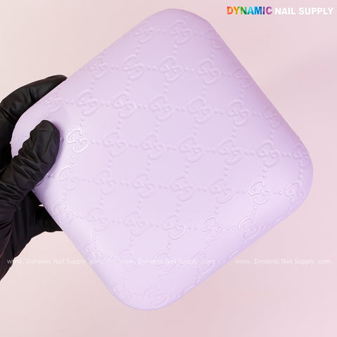 (Violet GC Engrave)  Leather Elbow Cushion Pad Arm Rest Support for Manicure or Pedicure