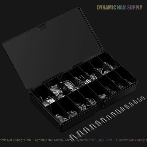 Natural Coffin (Short) Full Cover Soft-Gel Nail Tips (Black Box)