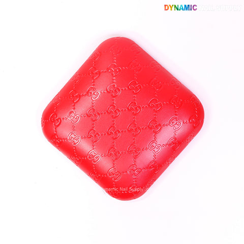 (Red GC Engrave) Leather Elbow Pillow Pad Arm Rest Support for Manicure Nail Desk