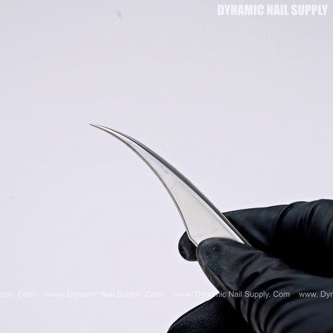 Silver Slant Pointed Curved Tip Precision Tweezers for DIY Craft, Electronics, Soldering, Experimental Work - Jewelry-Making, Nail Stickers, Lash Extension - Easy to Use