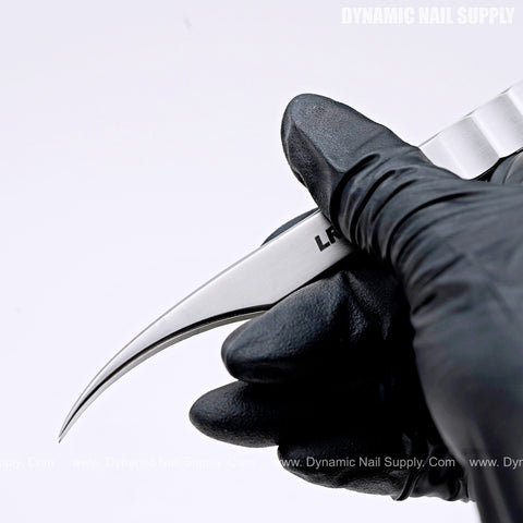 Silver Slant Pointed Curved Tip Precision Tweezers for DIY Craft, Electronics, Soldering, Experimental Work - Jewelry-Making, Nail Stickers, Lash Extension - Easy to Use