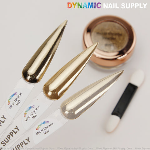 M07 Mirror Nail Chrome Powder - Dark Gold High Pigmented Reflective Shiny Fine Powder
