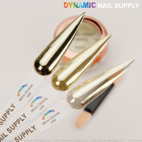 Mirror Nail Chrome Powder A04 - Gold High Pigmented Reflective Shiny Fine Powder