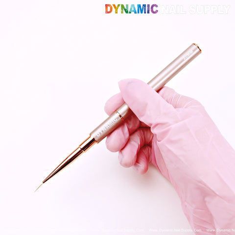DYNAMIC Nail Art Dual Head Multi-use Metallic Color Brush - Liner, Builder, Ombre, 3D, Detail Brush