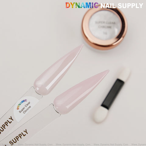 Super Clear Ultra Transparent Chrome Powder for Clean Nails, Gllazed Donut Nails